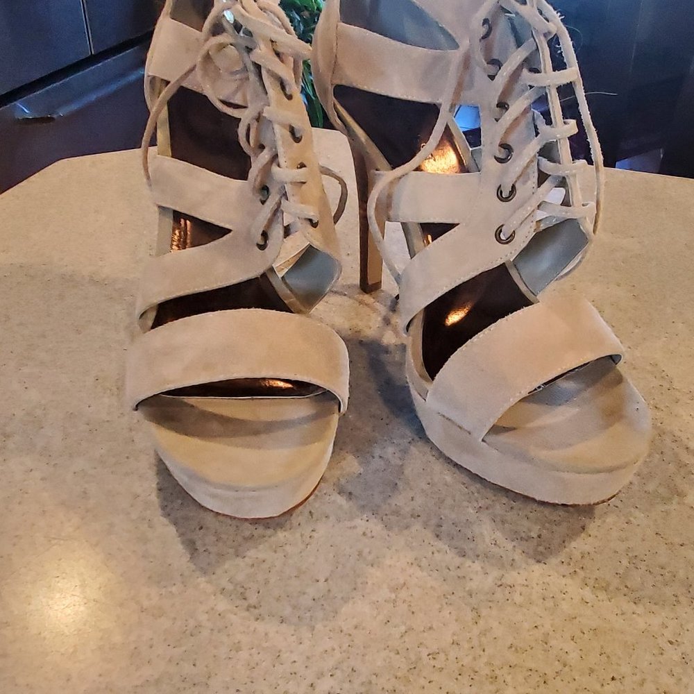 Nine West  Taupe high heel sandals